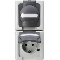 Kopp 131456008, CEE 7/3, 2 Modul(e), CEE 7/4, Schwarz, Grau, 250 V, 16 A