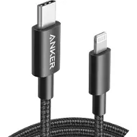 Anker 331 USB-C auf Lightning Kabel (Nylon, 180cm / 300cm) Black / 6ft