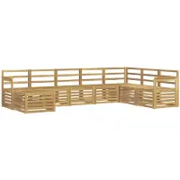 vidaXL Outdoor-Sofagarnitur 8 pcs Weiß 306 x 187,5 x 73 cm