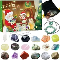 Sonstiges Edelstein Weihnachts Adventskalender 2024 - 24 Stück Natürliche Kristalle Mineralien Kinder Geschenk
