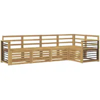 vidaXL Outdoor-Sofagarnitur 5 Stk. Weiß Massivholz Akazie