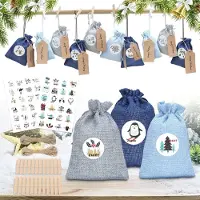 Sonstiges Adventskalender Zum Befüllen Jutesäckchen Weihnachten Geschenktüten (24