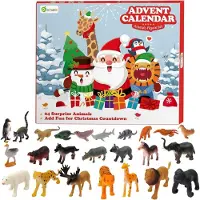 Sonstiges D-FantiX Kinder Tiere Figuren Adventskalender 2024 für Jungen Mädchen