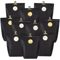 Sonstiges Adventskalender zum Selbstbefüllen Papier Weihnachtstüten Schwarz Golden