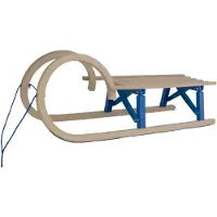 Powershot Klappbarer Hörnerschlitten - 110cm - Zugseil und Rücklehne inkl. - Ideal für Kinder, um Spaß im Schnee zu haben