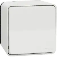 Schneider Electric Mureva Styl - Druckknopf - vollständig hervortretend - IP55 - IK08 Autoanschluss - weiß - - MUR39026