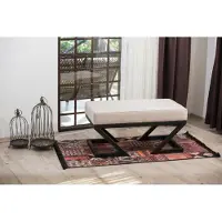 Hannah Home , Abay - Beige, Sitzpuff, METALL, Beige, 90 x 45 x 45 cm