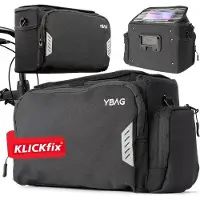 Sonstiges YBAG - Langlebige Lenkertasche kompatibel mit KLICKfix (geeignet für E-Bikes) - großes Volumen & viele Fächer - wasserdicht mit Regenhülle