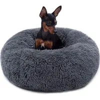 Surtep Haustierbett Jenny XS Dunkelgrau 40x40x20cm extra weich mit langen Haaren maschinenwaschbar Anti-Rutsch