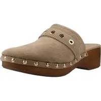 Carmela für Damen. 16325501-TAUPE Holzschuhe aus Leder 163255 braun (41), 5 bis 8 cm, Spaltleder, Keine, Lässig