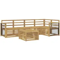 vidaXL Outdoor-Sofagarnitur 6 Stk. Weiß Massivholz Akazie