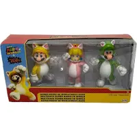JAKKS Pacific Super Mario Spielfiguren Katzenset 3 Figuren ca. 10 cm mit 11 beweglichen Gelenken