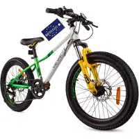 Sun baby Kinderfahrrad Jungenfahrrad Mädchenfahrrad 20 Zoll Fahrrad mit 6 gang Kettenschaltungen Shimano RevoShift Fahrradstoßdämpfer Calix grün weiß