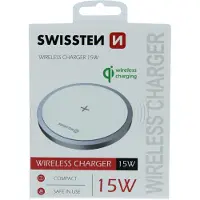 Swissten 22055505, Auto, Drinnen, AC, Kabelloses Aufladen, 1,5 m, Weiß