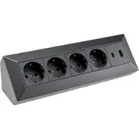 Chilitec 4-fach Steckdosenblock USB-A+C anthraz 250V/ 16A Aufbaumontage USB 3,1A PD