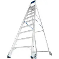 Krause Alu-Stufenstehleiter, fahrbar, 10 Stufen