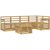 vidaXL Outdoor-Sofagarnitur 6 Stk. Weiß Massivholz Akazie
