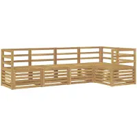 vidaXL Outdoor-Sofagarnitur 5 Stk. Weiß Massivholz Akazie