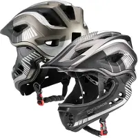 RockBros Kinderfahrradhelm Mit Abnehmbarem Kinnteil Tt-32Sbtg-S Grösse S – Grau