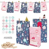 Sonstiges Adventskalender Kinder Groß XXL Geschenktüten Basteln Weihnachtskarten 24-PC