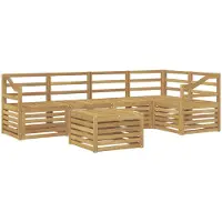 vidaXL Outdoor-Sofagarnitur 6 Stk. Weiß Massivholz Akazie