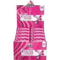 Gizeh Pink Aktivkohlefilter 6 mm Masterpack – je 10 Filter pro Pack