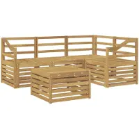 vidaXL Outdoor-Sofagarnitur 5 stk. Weiß Massivholz Akazie