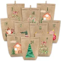 Sonstiges Adventskalender zum Befüllen 24 Weihnachtskalender Selber Basteln Tüten Aquarell