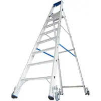 Krause Alu-Stufenstehleiter, fahrbar, 8 Stufen
