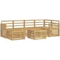 vidaXL Outdoor-Sofagarnitur 7 Stk. Weiß Polyester