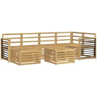 vidaXL Outdoor-Sofagarnitur 7 pcs Weiß Polyester