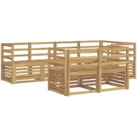 vidaXL Outdoor-Sofagarnitur 7 pcs Weiß 245 x 126,5 x 73 cm