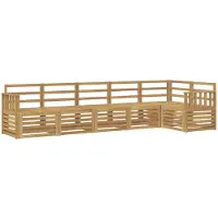 vidaXL Outdoor-Sofagarnitur 6 pcs Weiß 306 x 128,5 x 73 cm
