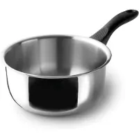 Lacor - 31214 - Garinox Gerader Topf, Edelstahl, glänzend poliert, ergonomischer Bakelitgriff, 1 Liter, Induktionsgeeignet, nicht backofengeeignet, sp