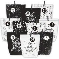 Sonstiges Kraftpapier Adventskalender zum Selbst Gestalten Weihnachtsdeko Schwarz