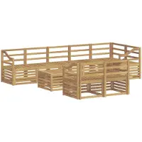 vidaXL Outdoor-Sofagarnitur 9 pcs Weiß 59 x 59 x 37 cm
