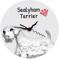 Art-Dog Sealyham Terrier - Wanduhr mit Hund, Regal Uhr mit Druck, personalisierte Hausdekoration von .