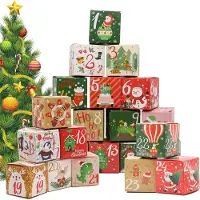 Sonstiges 24 Adventskalender Tüten Geschenkboxen Weihnachten DIY 7cm Woodland Design