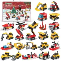 Sonstiges Adventskalender 2024 Kinder Feuerwehrauto-Bausteinspielzeug 24 Tage Geschenke Weihnachts-Countdown