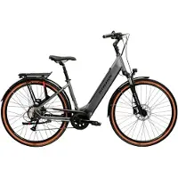 KROSS E-Bike "E-Trekkingbike Damen Trans Hybrid 1.0 28" grau 8 Gänge" Gr. 43, grau (grau, grau), Elektrofahrräder, Damen, 43cm, 28 Zoll (71,12cm), E-Bike, Pedelec, Elektrofahrrad für Damen