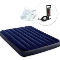 B2X Aufblasbare Matratze 191x137x25 cm mit INTEX 64758 Kolbenpumpe