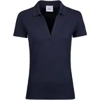 Tee Jays 1409 | Damen Polo Womens Luxury Stretch V-Neck Polo - Farbe: Navy - Größe: XL