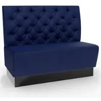BIG Möbel Gastro Sitzbank Amsterdam | 100 cm breit | Samtstoff in Blau | Chesterfield | Dinerbank