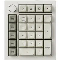 Keychron Q0 Max QMK Kabellose Mechanische Numpad / Ziffernblock, QWERTY US, Knob, Shell White, Gateron Jupiter Red Q0M-P1