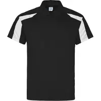 Just Cool JC043 | Contrast Cool Sport Poloshirt + WRAP - Farbe: Jet Black/Arctic White - Größe: L