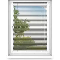 Fart Produkt time4blinds - Jalousien Fenster Innen ohne Bohren, Alu Jalousie Aluminium Rollos, Glänzendes Schwarz, Links, 1800x1300