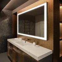 Artforma Badspiegel 200x50 cm - mit LED Beleuchtung - LED Farbe Kaltweiß 7000K - Individuell Nach Maß - Beleuchtet Wandspiegel Lichtspiegel Badezimmerspiegel | Lichtschalter: Touch Schalter |LED001