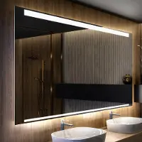 Artforma Badspiegel 100x50 cm - mit LED Beleuchtung - LED Farbe Kaltweiß 7000K - Individuell Nach Maß - Beleuchtet Wandspiegel Lichtspiegel Badezimmerspiegel | Lichtschalter: Touch Schalter |LED130