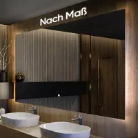 Artforma Badspiegel 70x60 cm - Horizontal mit LED Beleuchtung - LED Farbe Neutrallweiß 4500K - T102 - Individuell Nach Maß - Beleuchtet Wandspiegel Lichtspiegel Badezimmerspiegel
