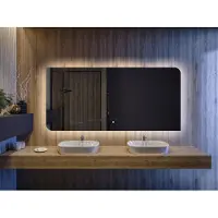 Artforma Badspiegel 120x50 cm - Horizontal mit LED Beleuchtung - LED Farbe Kaltweiß 7000K - TOK111 - Individuell Nach Maß - Beleuchtet Wandspiegel Lichtspiegel Badezimmerspiegel